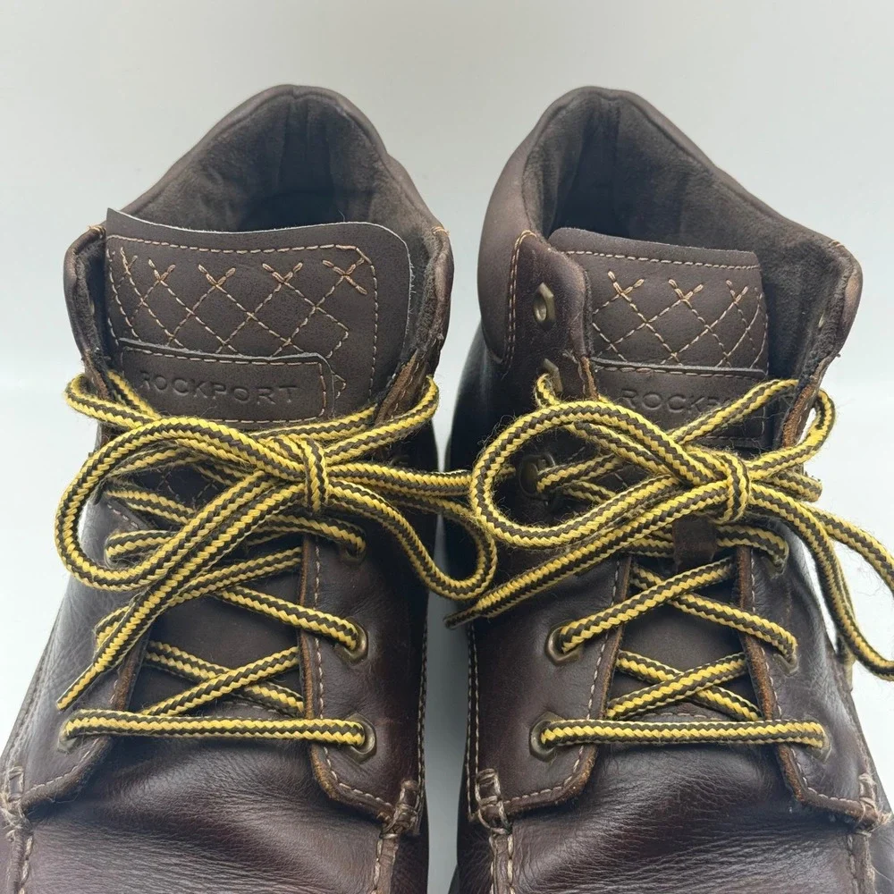 Rockport Storm Surge Brown Leather Water Resistant Moc Toe‎ Boots  Mens 11